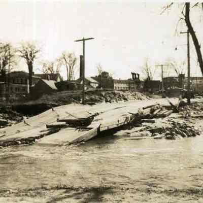Destruction along Main Street Topsham during the 1936 flood
