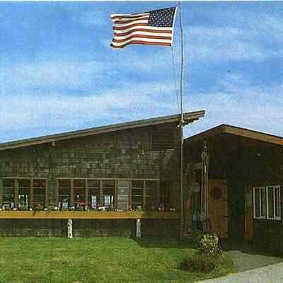 A picture postcard view of Cook's Lobster House.