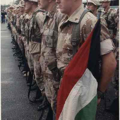 A photo view of Marines in a formation. 4/17/1991.