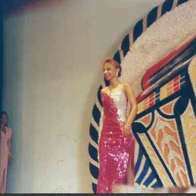 Corrie Pottle practicing her Gown Walk.