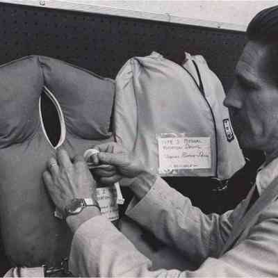 A photo view of the new safety officer. 5/18/1977.