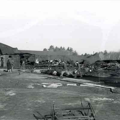 A photo of one of the animal sheds that burnt