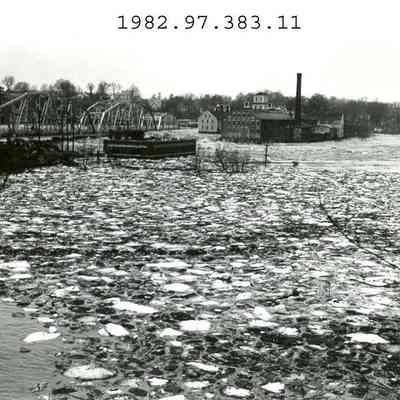 Ice floes on the Androscoggin River.