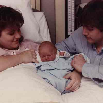 A photo view of a New Years baby. 1/3/1990.