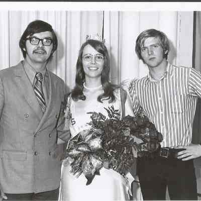 1972-73 Brunswick Teen Queen Agnes Racine with 2 of her friends L. Mike Wright and R. Tom Shannon