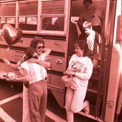 A photo view of 5th graders at Harpswell. 10/2/1986.