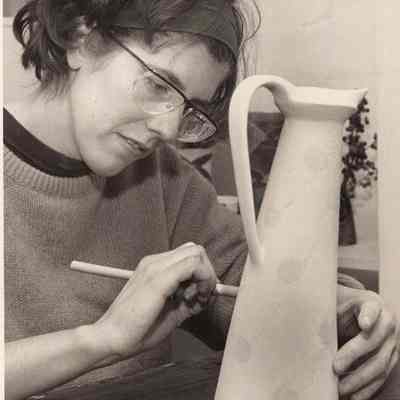 Sylvia Wyler at her Pottery Shop
