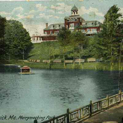 A colored picture postcard of Merrymeeting Park.