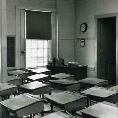A photo of a class room at the Union Street School. c. 1962.