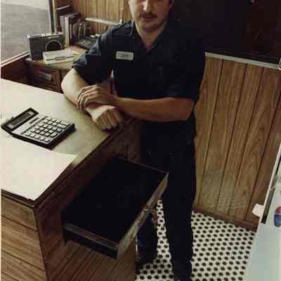 A photo view of Jim in an office environment. 10/17/1989.