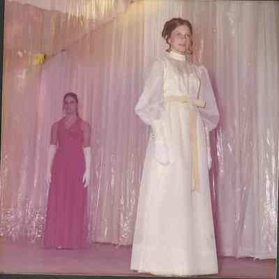 Gale Cowley and Kathy Livernois waiting there turn for Gown Competition. Gale Cowley and Kathy Livernois waiting there turn for Gown Competition. Gale Cowley and Kathy Livernois waiting there turn for Gown Competition.