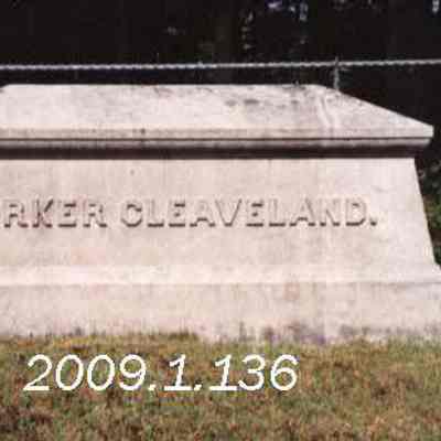 A photo of P. Cleaveland's gravestone.