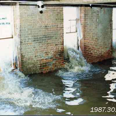 Flooded Bowdoin Mill basement