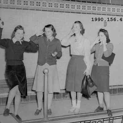 Four High School Girls at the Bowdoin Pool