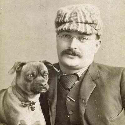 Unidentified man with dog