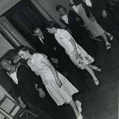 Three Navy Men and Three Girls