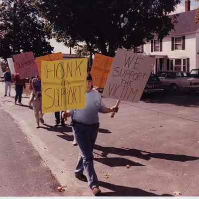 A photo view of protest marchers. 9/24/1990.