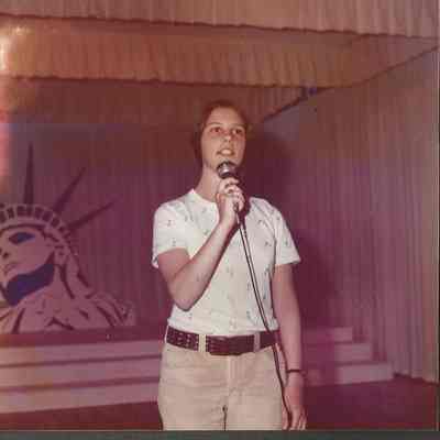 Phyllis Gaudreau Teen Queen practicing her first number If.