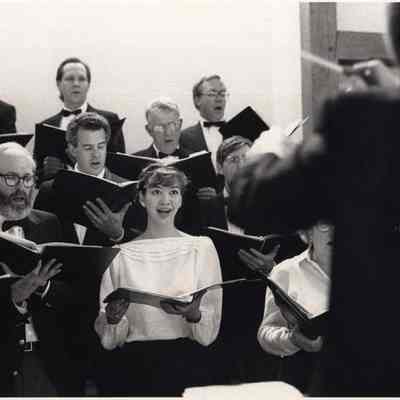 A photo view of singers at the United Church of Christ Congregational. 5/7/1992.