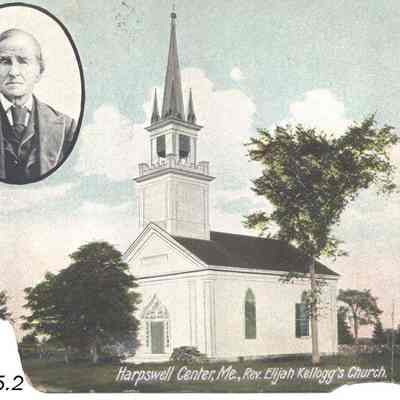 A picture postcard of the Kellogg Church. 9/10/1906.