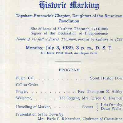 "Historic Marking" Program
