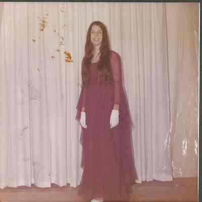 Contestant #5 Barbara Aldridge posing at the Teen Queen Dance.