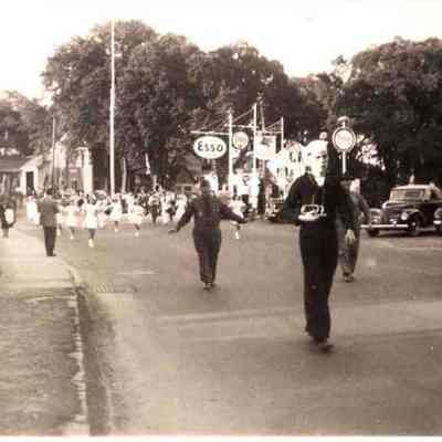 A photo view of a parade.