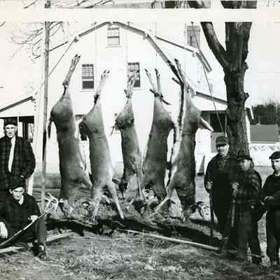 Five Hunters and Five Deer