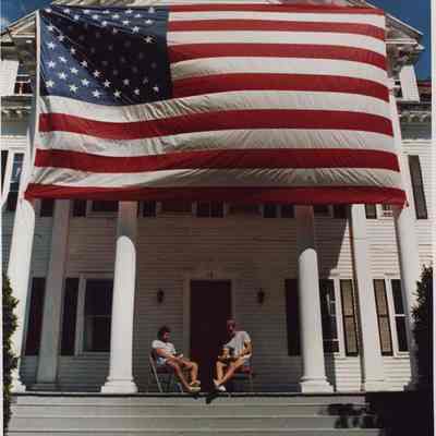A photo view of student housing at Bowdoin College. 9/8/1987.