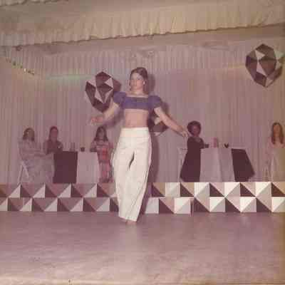 Contestant #7 Gale Cowley doing a dance to the tune of "People Gotta be Free".