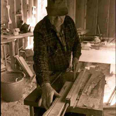 A photo view of a lobster trap maker. 10/17/1981.