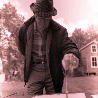 A photo view of dowsing in Harpswell. 9/11/1977.