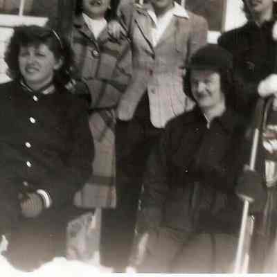 Five Unidentified Women with Ski Equipment