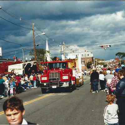 A color photograph of a float approaching in the 250th Anniversary Parade.