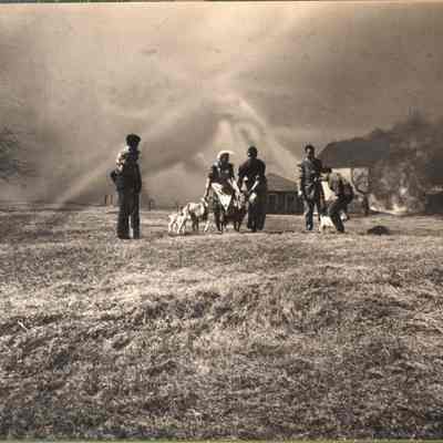 People running from the Hillside to Base Fire