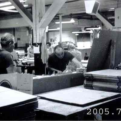 A photo of unidentified mill workers