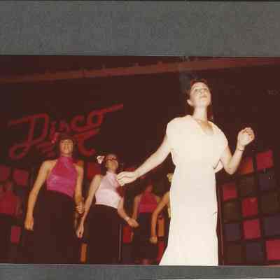 Phyllis Gaudreau singing and dancing to "Dance With Me"