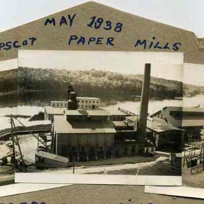 A photo collage of the Pejepscot Mill 5/1938