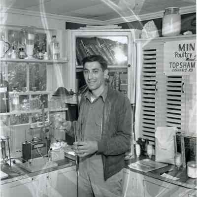 A photo of a man at Emery Booker's feldspar mill.