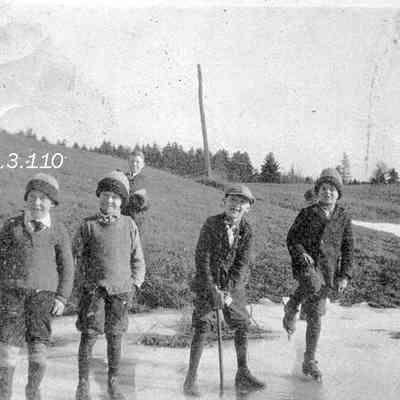 Boys Playing on the Ice