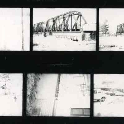 A sheet of photos of the 1987 flood.