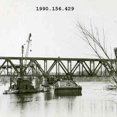 Rebuilding of the Railroad Trestle after Flood of 1936