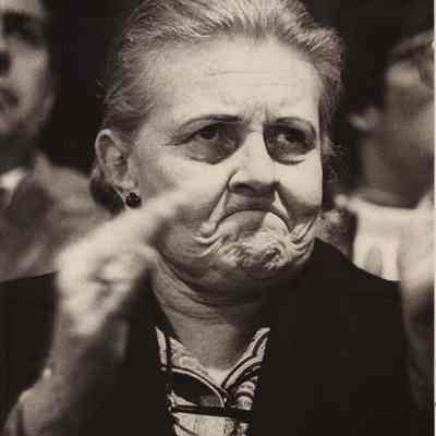A photo view of an angry woman. 1/29/1979.