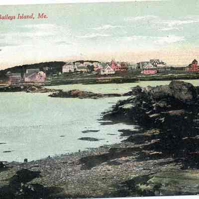 Postcard, Orr's Island from Baileys Island