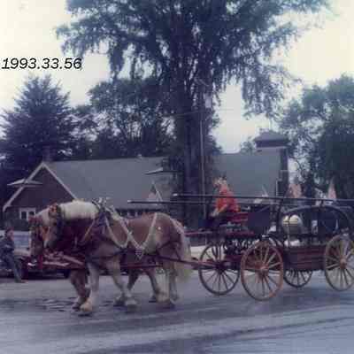 A photo of a horse drawn pumper. 9/15/1973.