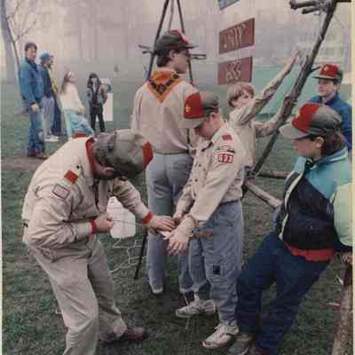 A photo view of a group of scouts. 5/4/1992.