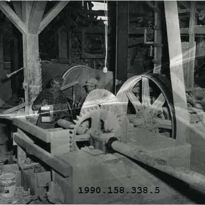 A photo of men and machinery at Topsham Feldspar Co. 1955