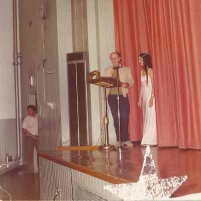 Gerry Menard receiving the Dedication plaque from Phyllis Gaudreau