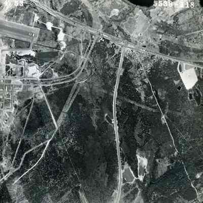 An aerial view of Cook's Corner. 5/4/1953.