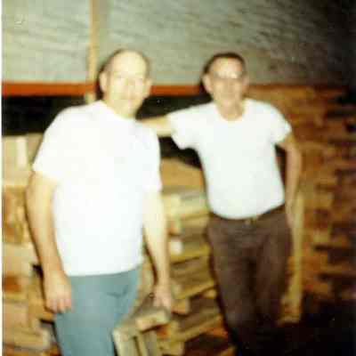 A photo of unidentified mill workers